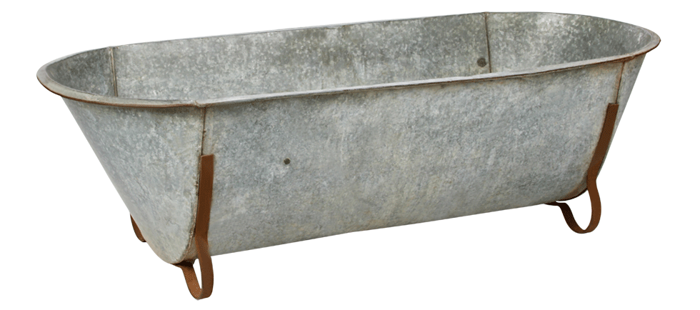 Galvanized bath tub with feet 58.